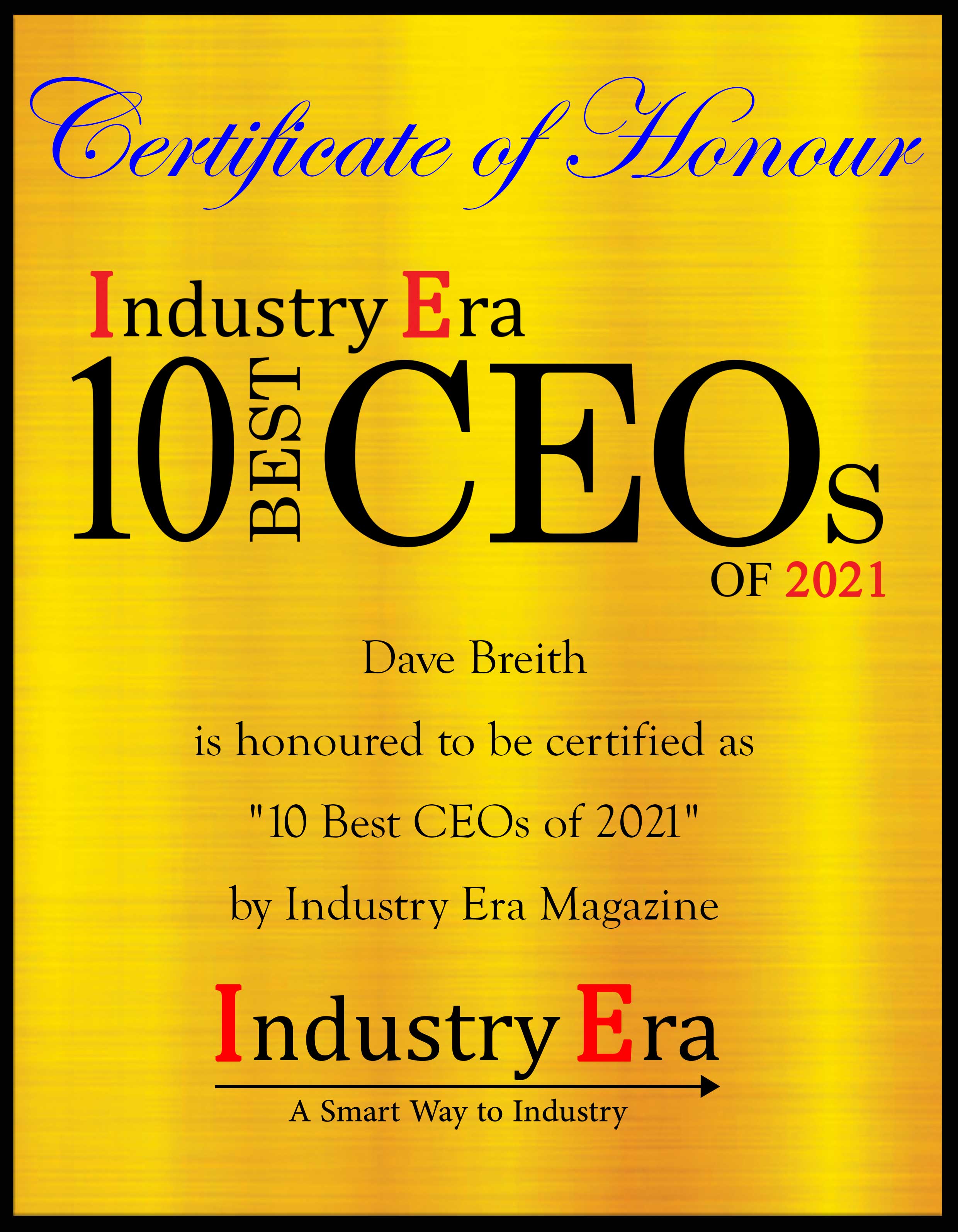 Dave Breith, Group CEO of Firexo Certificate
