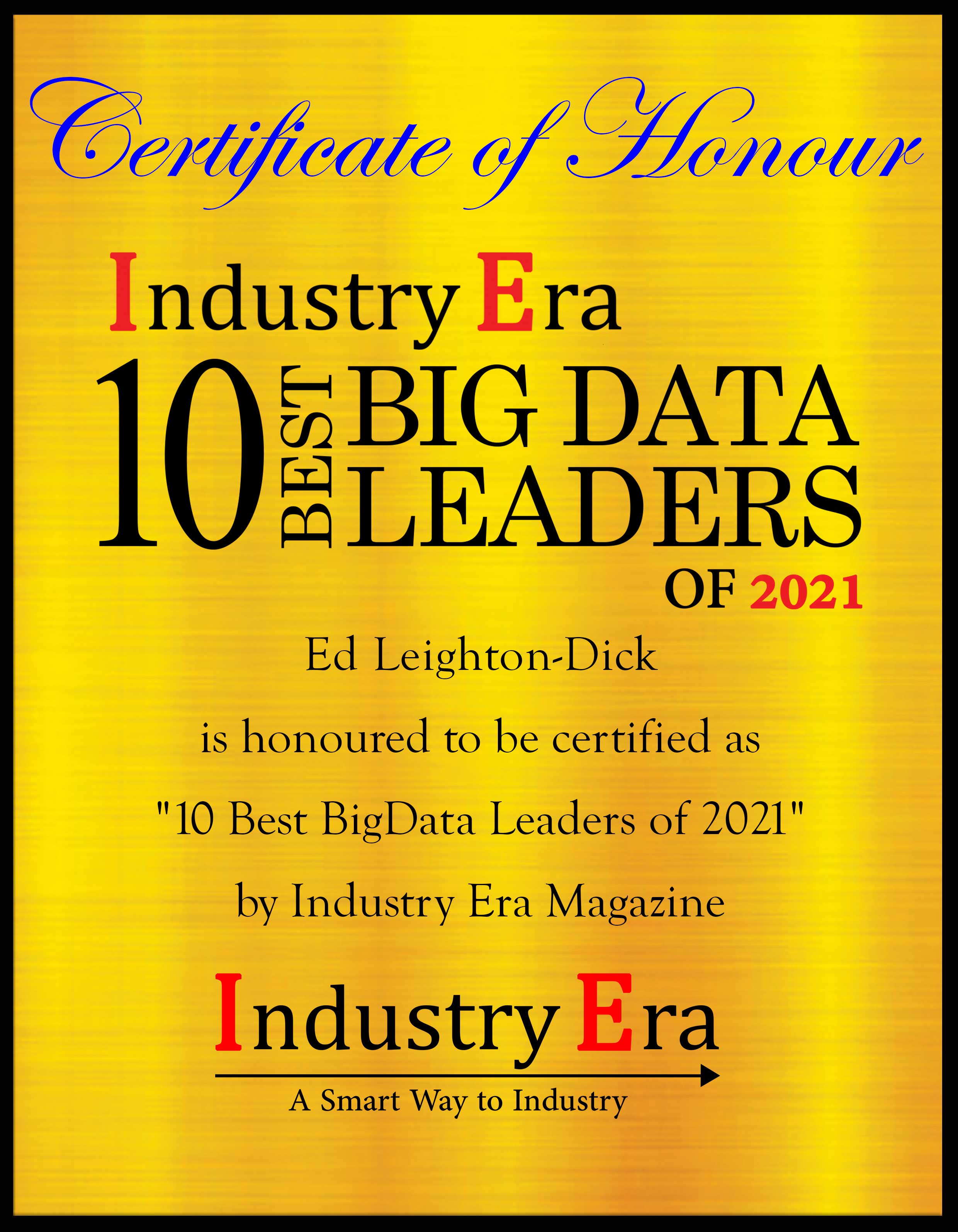 Ed Leighton-Dick, Founder & President of Kingfisher Technologies Certificate