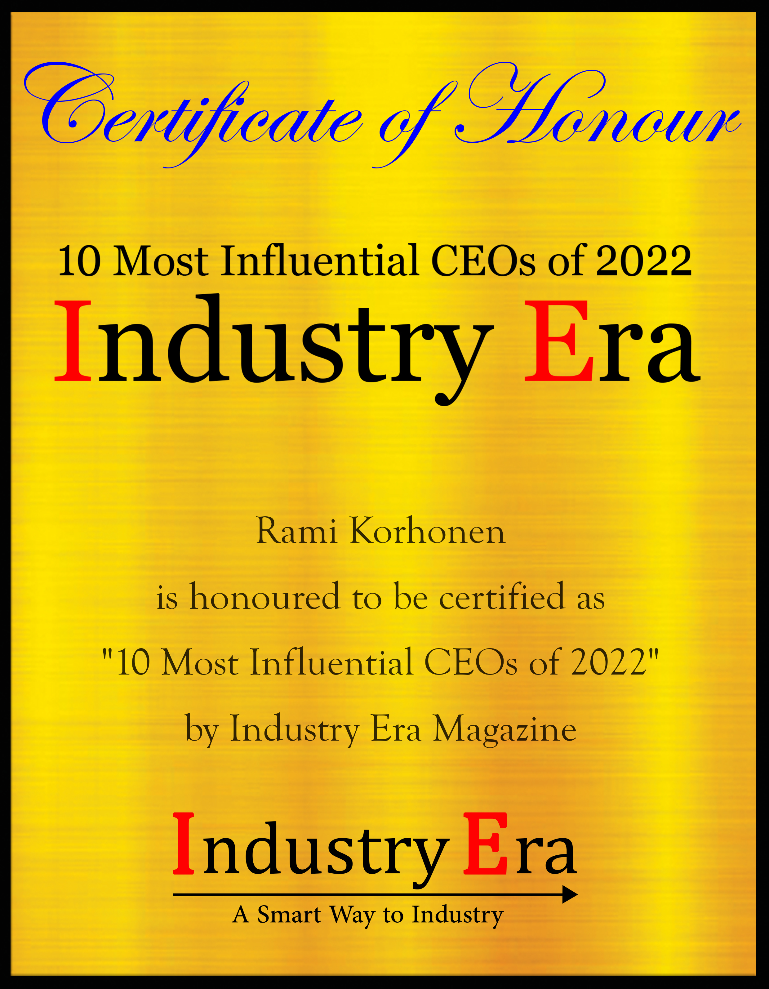 Rami Korhonen, CEO of Oivan Certificate